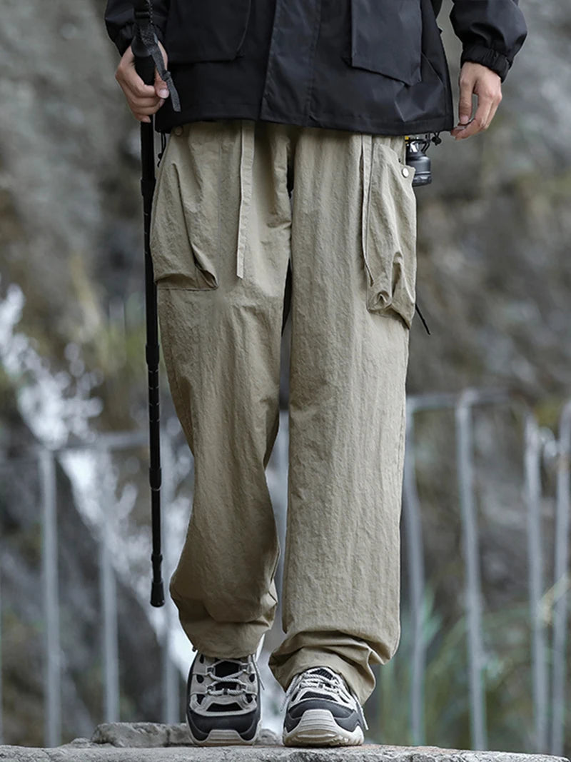 Beach Camp Hiking Pants Men Spring Summer Waterproof Lightweight Quick Dry Breathable Cargo Pants with Multi-Pockets Cooling Thin Trousers