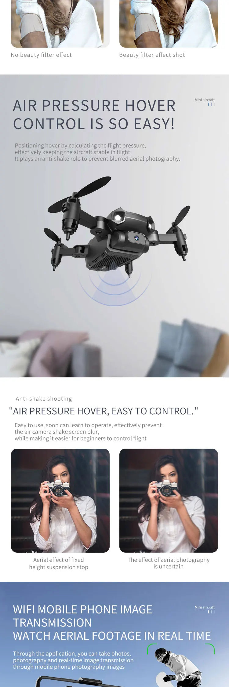 NEW Beach Camp D17 Mini Drone 4k Professional HD Wide Angle Camera WiFi FPV RC Drone Camera Height Hold Pocket Drone Helicopter Toy GIFT