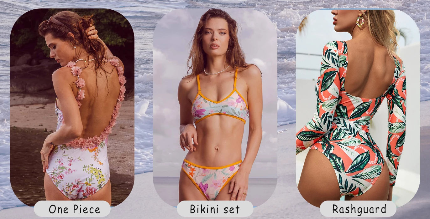 Beach Camp Woman Swimwear High Waist Bikinis Shorts Women's Swimsuit Luxury Ribbed Two-piece Bathing Suits Summer Bikini Set Swimsuit