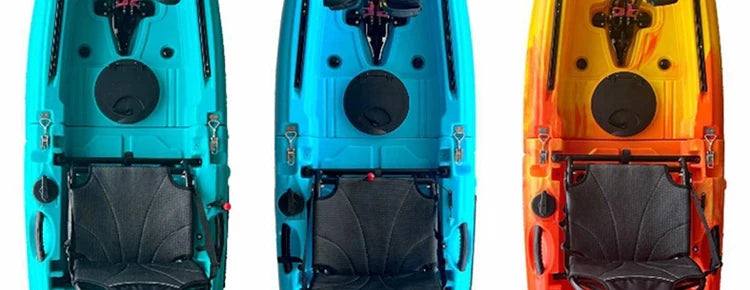 Beach Camp Portable LLDPE Kayak with Split Hard Shell, Electric/Pedal-Driven Canoe for Solo/Tandem Lake/Sea Adventures, Modular Assembly