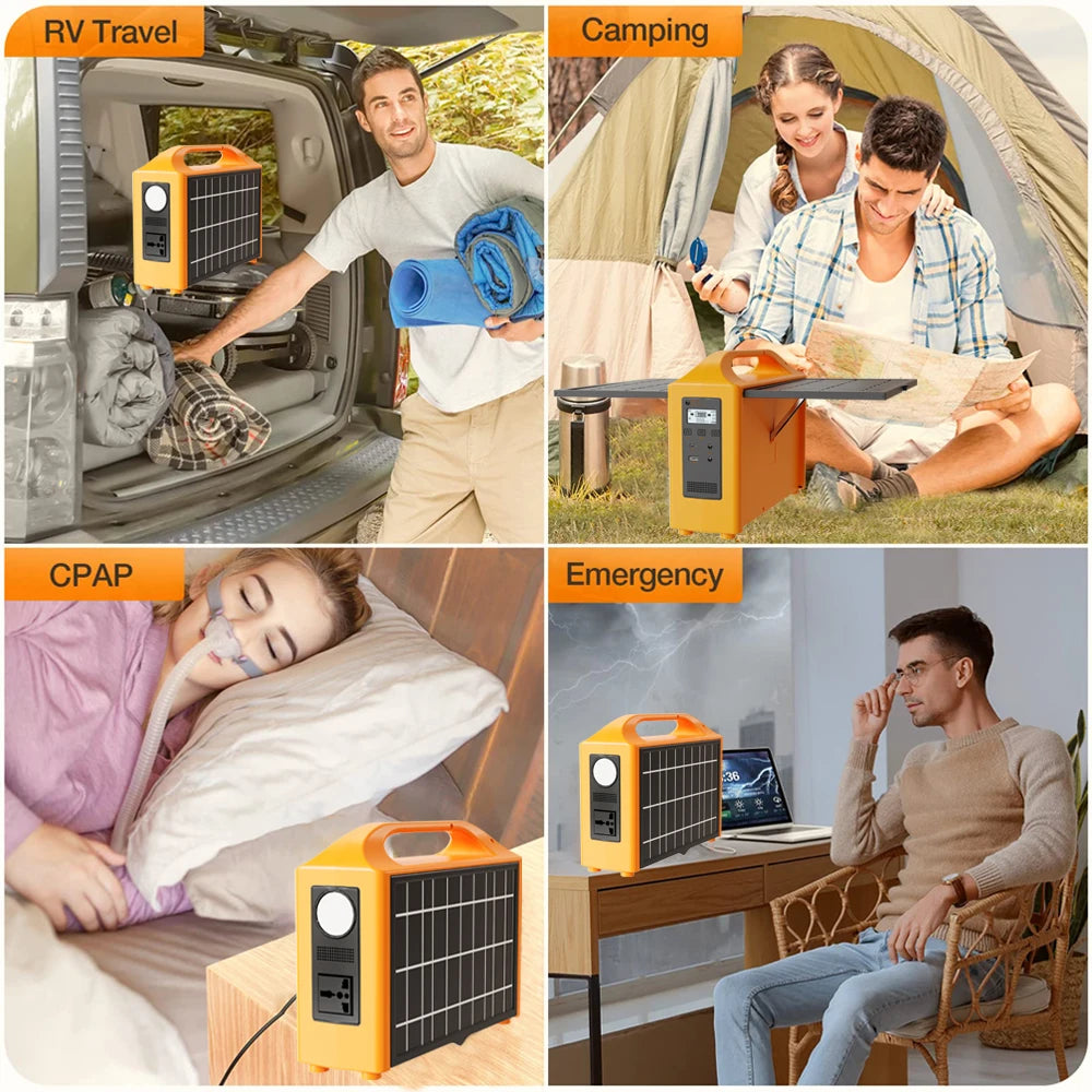 Beach Camp Portable Power Station 100W Solar Generator output AC 220V 110V LiFePO4 Power Bank UPS Power Plant For Outdoor Camping