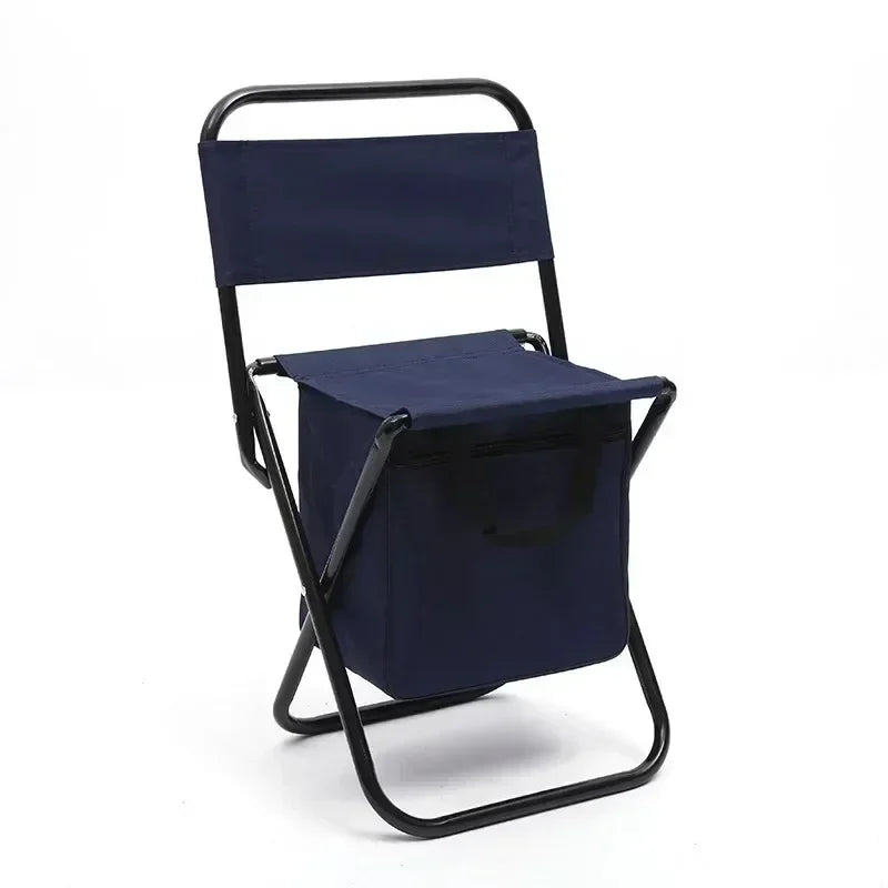 Portable Folding Camping Chair with Storage Box Outdoor Camping Chairs Beach Chairs Travel Leisure Picnic Seat with Storage