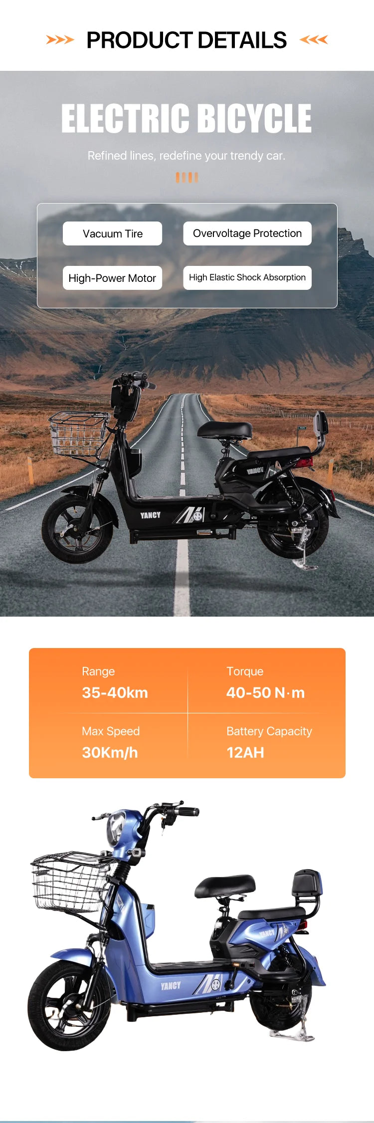Beach Camp 60V 500W Electric City Scooter for Adults Popular Integrated 60V Smart Electronic Battery for Freight Courier Use