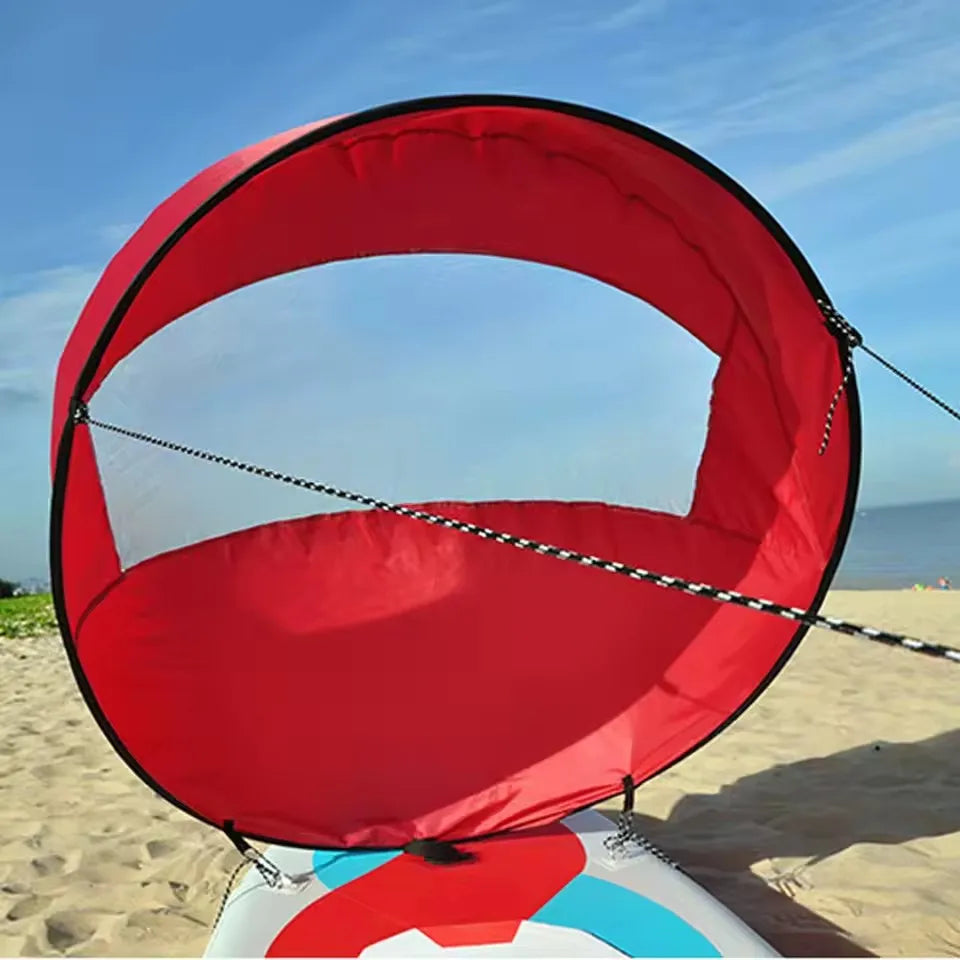 Beach Camp Kayak, Boat Wind Paddle Sailing Kit Popup Board Sail Rowing Downwind Boat Windpaddle with Clear Window Kayak Accessories
