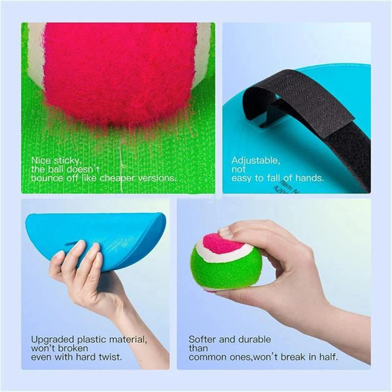 Outdoor Sport Toys Plastic Beach Racket Catch Paddle Outside Game Toss and Catch Velcro-s Ball Perfect Beach Playground Sets