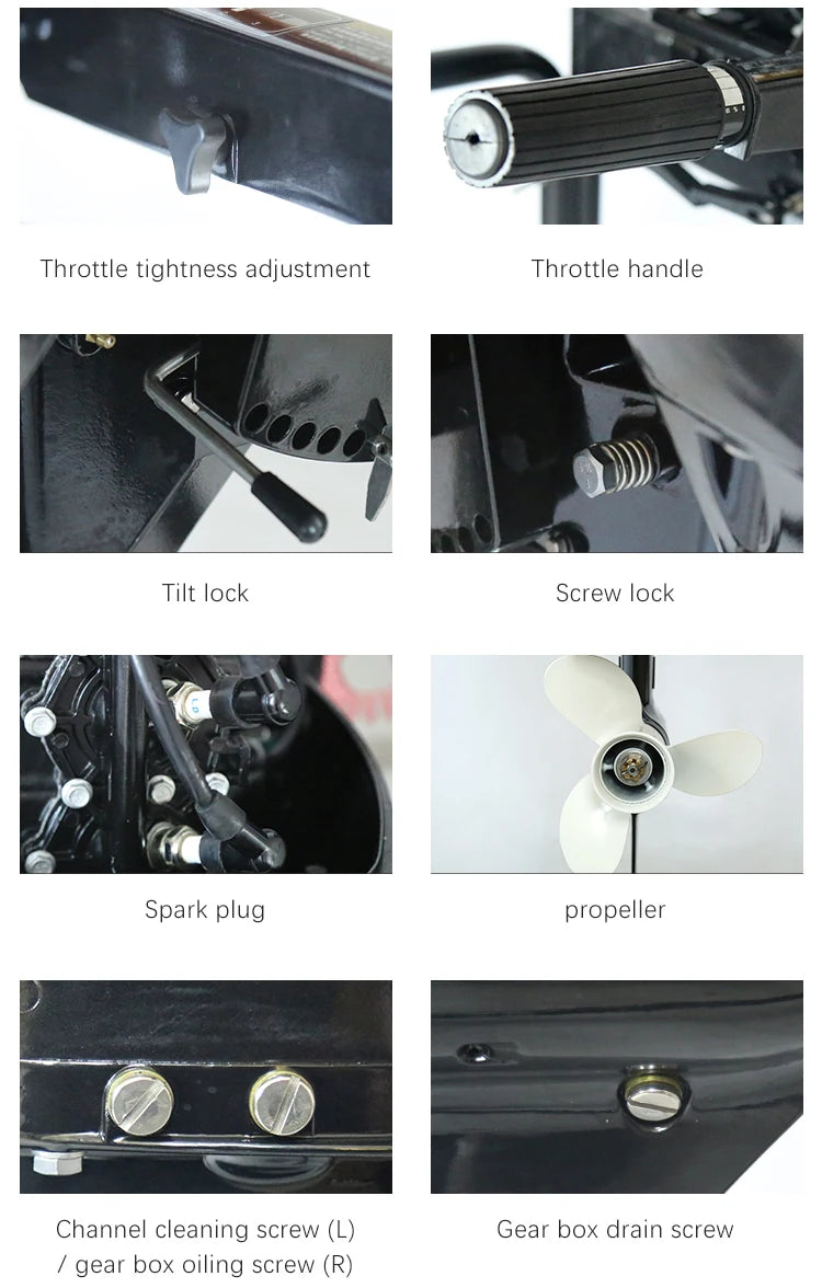 Beach Camp Hangkai Boat Engine 2 Stroke 9.8HP Outboard Motors