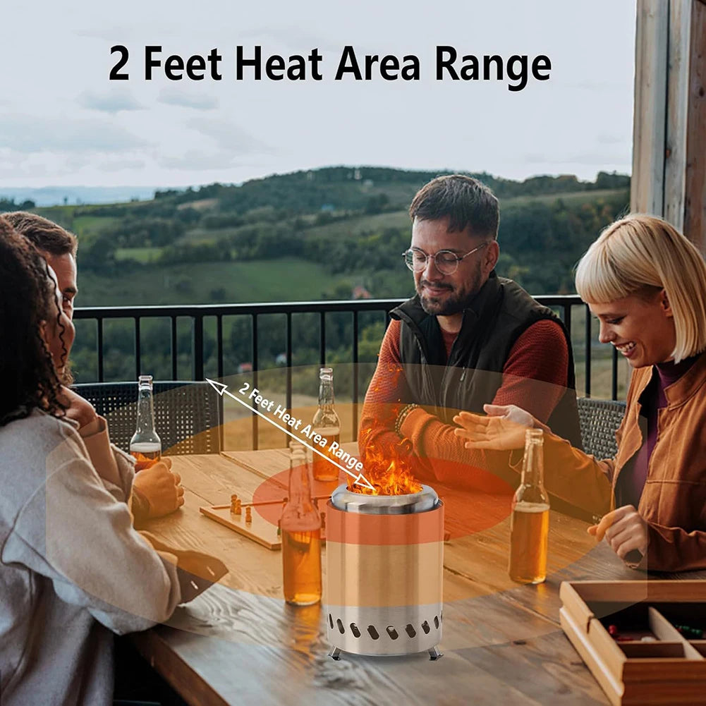 Beach Camp Smokeless Tabletop Fire Pit Stainless Steel Portable Mini Stove Mini Fire Pit Wood Burning Or Pellet Fueled Portable Bonfire