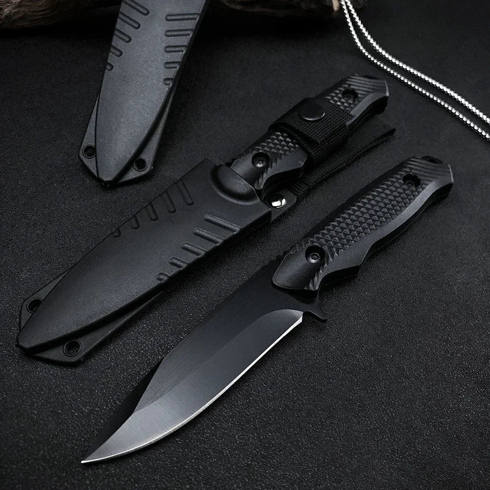 Beach Camp 1PC Hunt Straight Knives Outdoor Fixed Blade ABS Handles Rescue EDC Hunting Self Defense Jungle Survival Multifunctional Tool