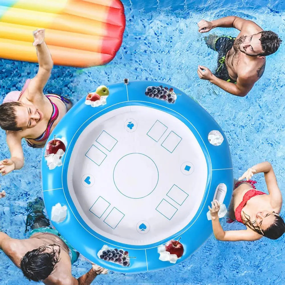 Pool Floating Table Inflatable Swim Bar For Adults Foldable Pool Game Table Food Drinks Holder For Beach Lake Cruise Camping