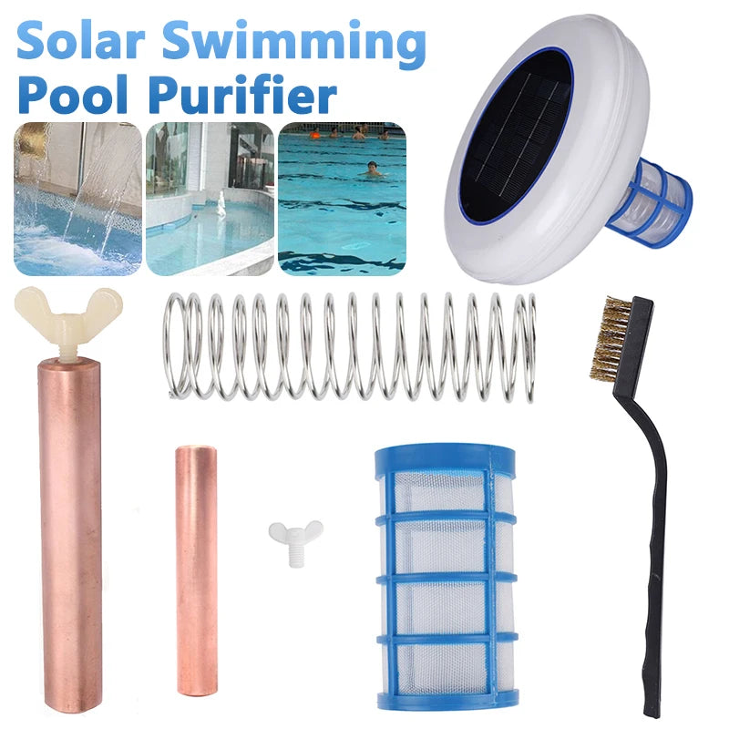 Beach Camp Solar Pool Ionizer Copper Silver Ion Swimming Pool Purifier Algae Resistance Lower Chlorine Outdoor Swim Water Purifier