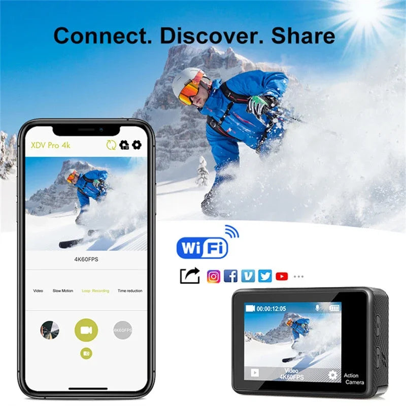 Beach Camp Diving Action Camera 4k Go Pro Bike Digital Cameras Mini Photo Consumer Electronics