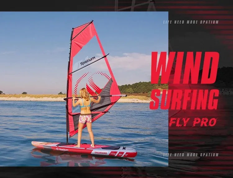 Beach Camp Water Surfing 2-in-1 Windsurf Sail with Sup Board Windsurfing for Smooth Sailing and Paddleboarding Inflatable Surfboard Sailing