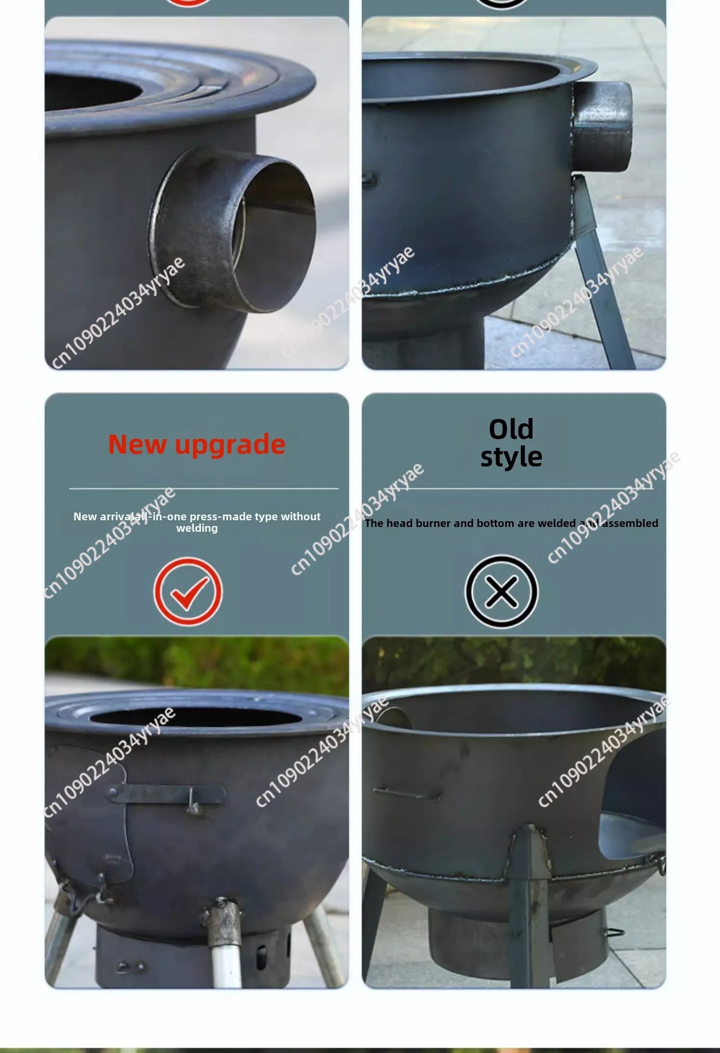 Camping Fire Pits Outdoor Grill Stand Camping Furnace Heating Wood Fire Stove Household Rural Portable Brazier Stove Stand