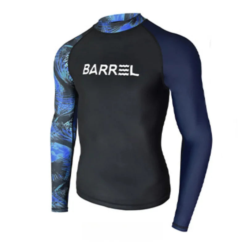 Beach Camp Rash Guard Diving Suit for Men Swimsuit Long Sleeved Sunscreen Quick Drying Rash Guard Surfing Suit Snorkeling Set Bathing Suit