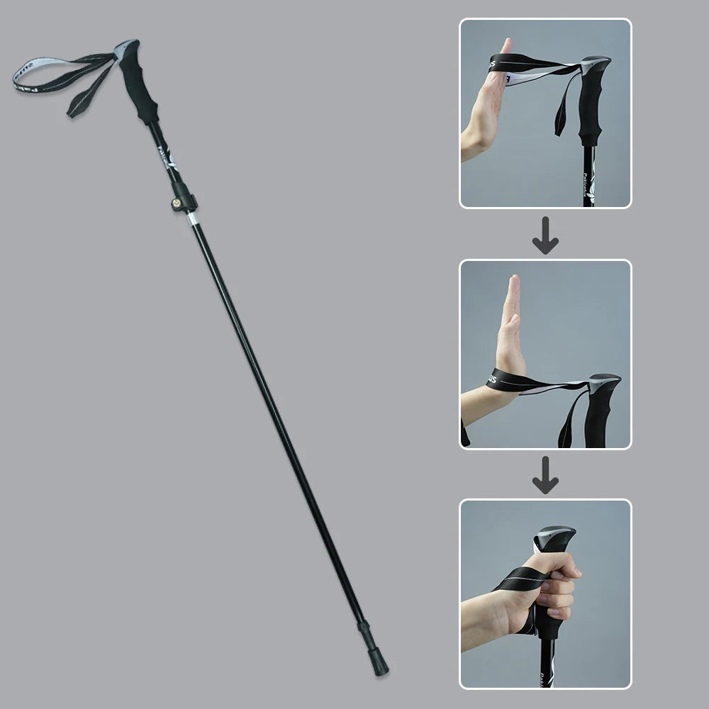 Hiking poles trekking poles hiking sticks collapsible hiking 1pc ultralight folding hiking sticks for adults, hiking gear