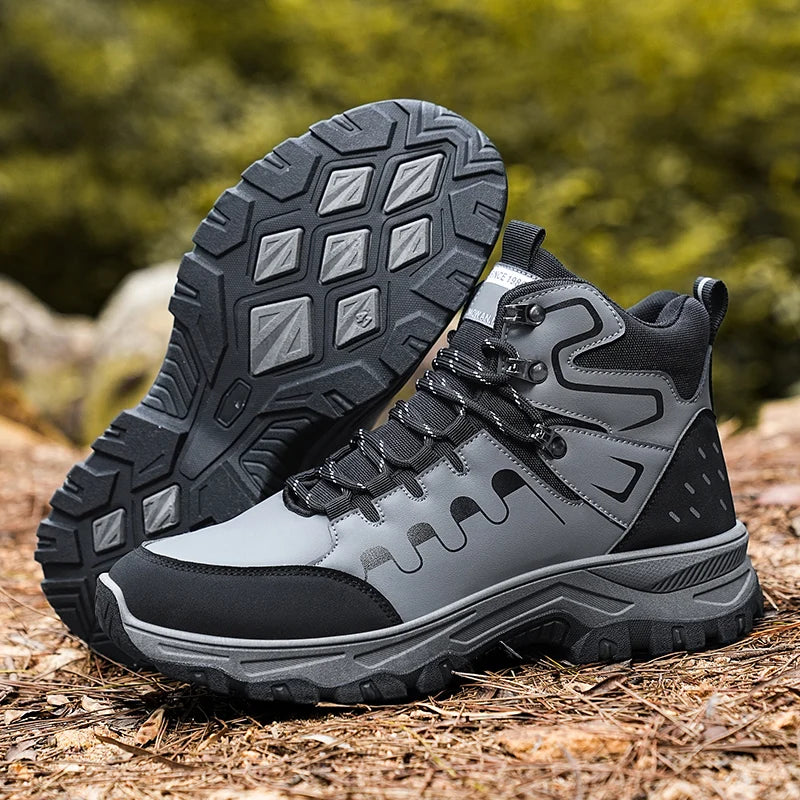 Beach Camp High top boots casual fashion comfortable casual boots anti slip thick sole height increasing versatile high top workwear boots