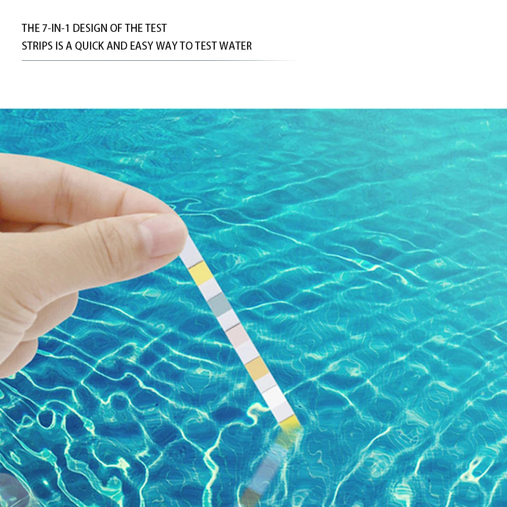 7 in 1 Swimming Pool PH Test Paper Multipurpose Chlorine/PH/Hardness/Bromine Test Strips Swimming Pool Water Tester Paper