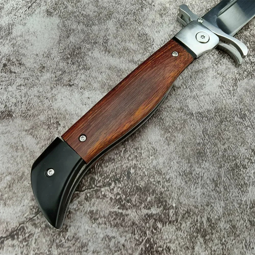 Beach Camp High Quality Folding Knife 440C Blade Wooden Handle Outdoor Hunting Camping Knives Tactical Pocket EDC Tool