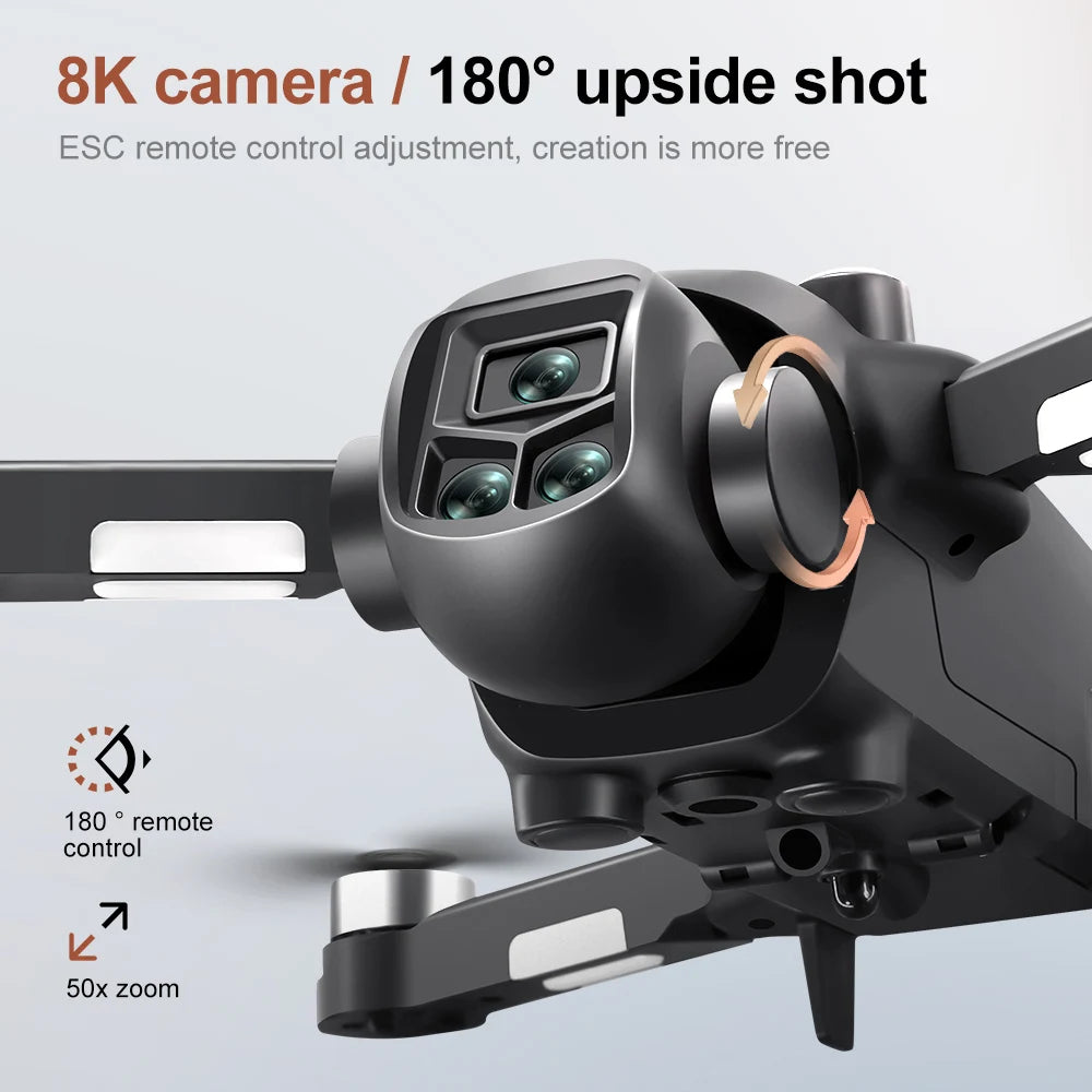 Beach Camp Drone 4K Professional HD Dual-Camera Obstacle Avoidance 5G Wi-Fi with Screen Remote Control Quadcopter Optical Flow Drone
