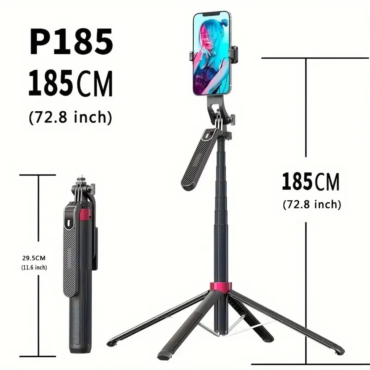 Beach Camp Portable camera tripod with wireless remote control and 360 ° rotation for video recording, video recording, and live streaming