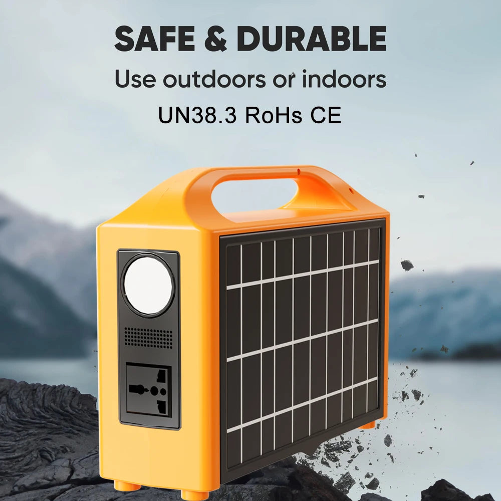 Beach Camp Portable Power Station 100W Solar Generator output AC 220V 110V LiFePO4 Power Bank UPS Power Plant For Outdoor Camping