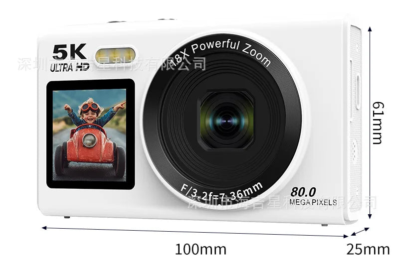 Beach Camp High-Definition Digital Camera 80 Mega Pixel Dual Screen Selfie Professional Photography Student Easy Carry Camera