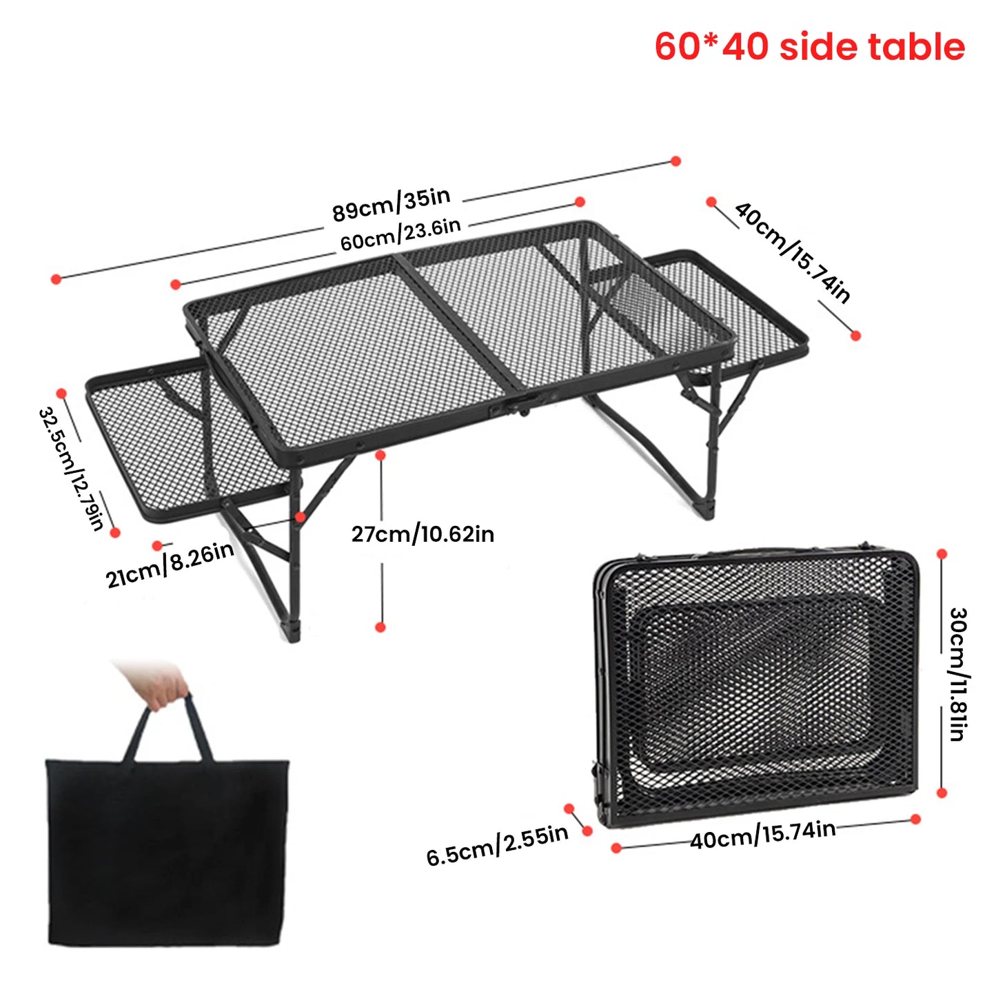 Beach Camp Camping Table Iron Mesh Folding Table Portable Outdoor Camping With Lifting Shelf Aluminium Alloy Dining Table
