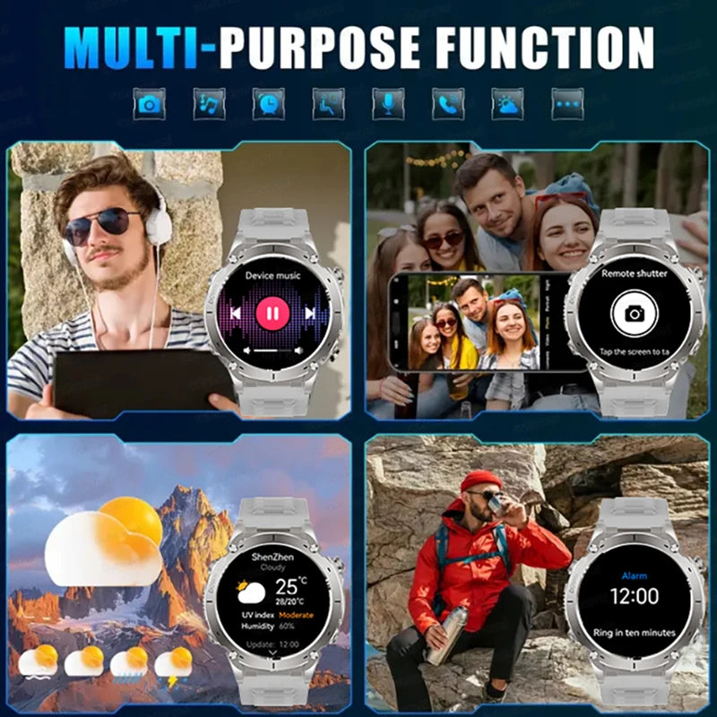 Beach Camp New GPS Smart Watch 1.43" Ultra HD Display Built-in GPS Compass 170 Sports Modes Voice Calling 10ATM Waterproof Smart Braceletes