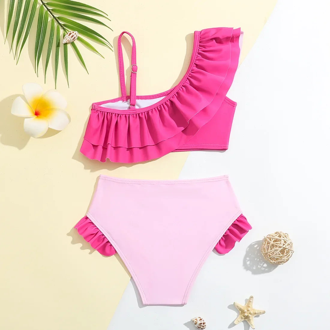 Beach Camp Baby Girls Swimsuits for Toddlers Kids 3pcs Bathing Suits Bikini