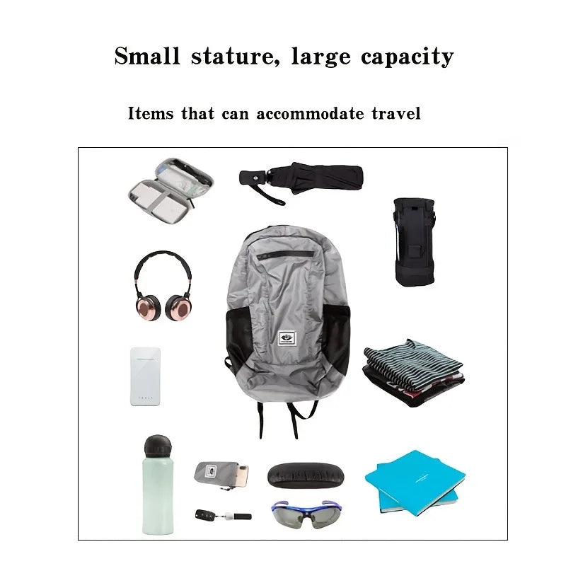 Beach Camp Hiking Daypack, Water Resistant Lightweight Packable Backpack for Travel Camping Outdoor
