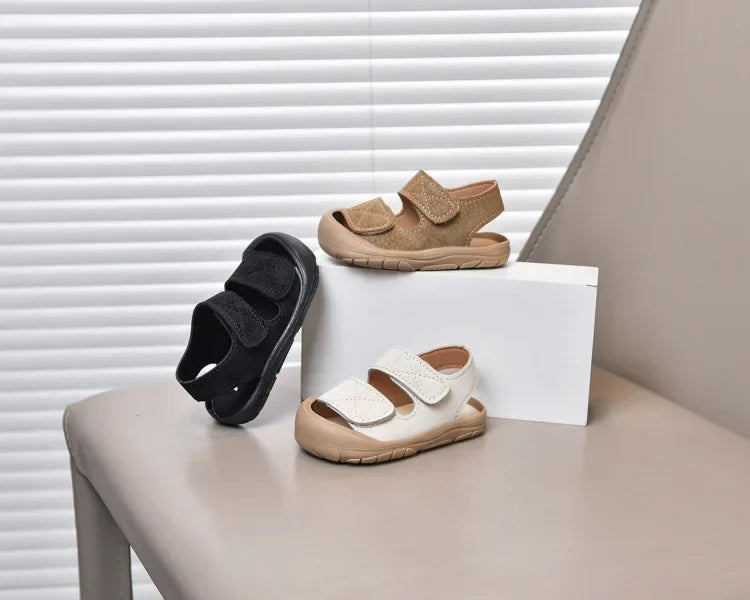 Baby Beach Shoes Toes Capped Anti-kicked Toddler Kids Walking Shoes Non-slip Soft Sole 2025 Summer Boys Girls Sandals Versatile