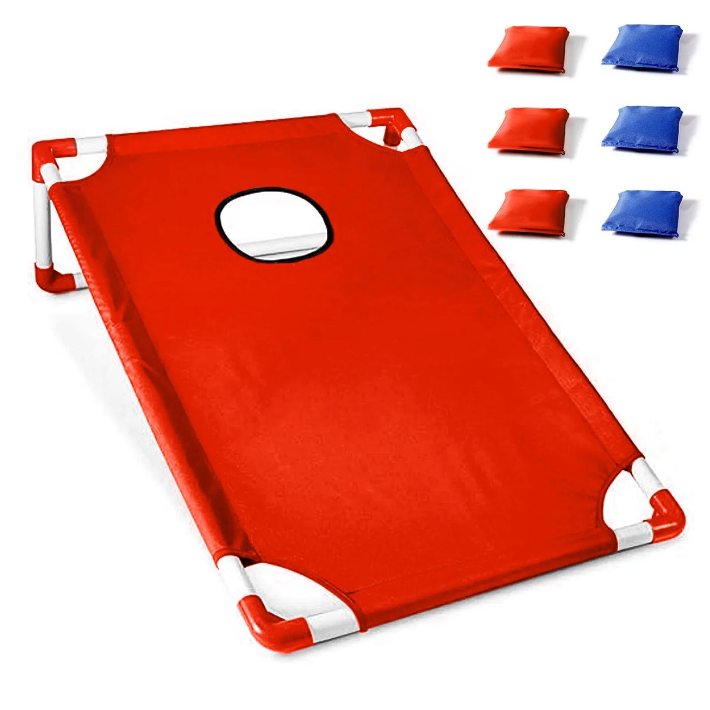 Portable Cornhole Game Set - Includes 1 Game Board & 6 Bean Bags - Ideal for Yard Toss Entertainment