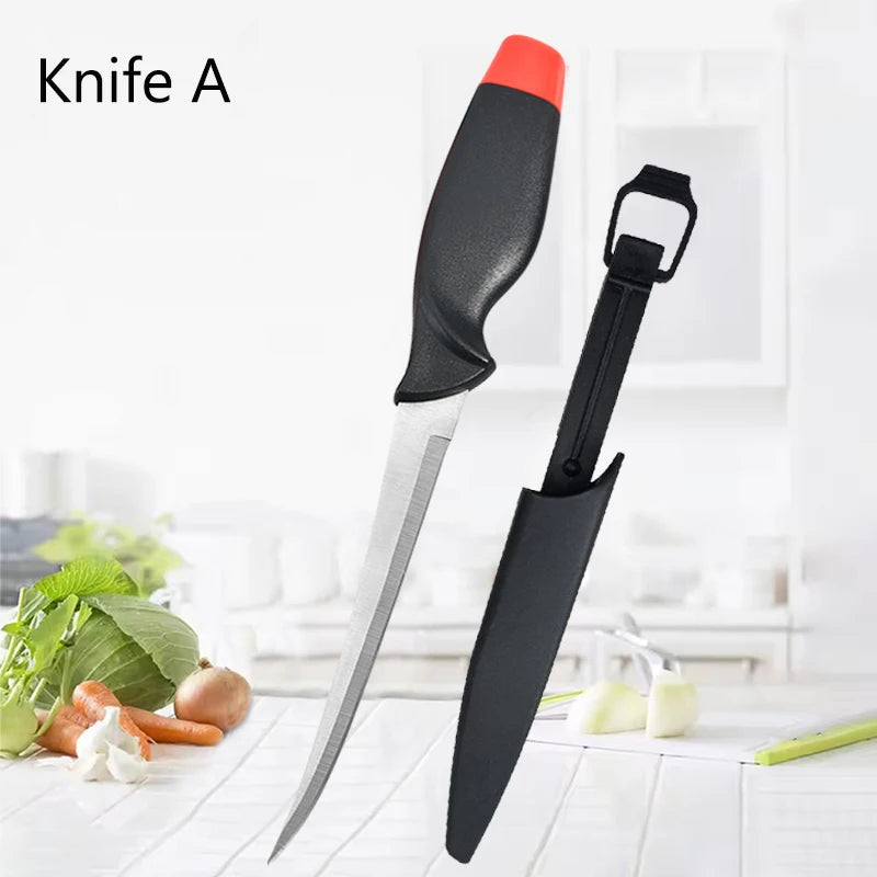 Beach Camp Fish Filleting Knife Ultra-sharp Boning Knife Stainless Steel Multi-purpose Meat Cleaver Fish Sushi Slicer Fruit Peeler