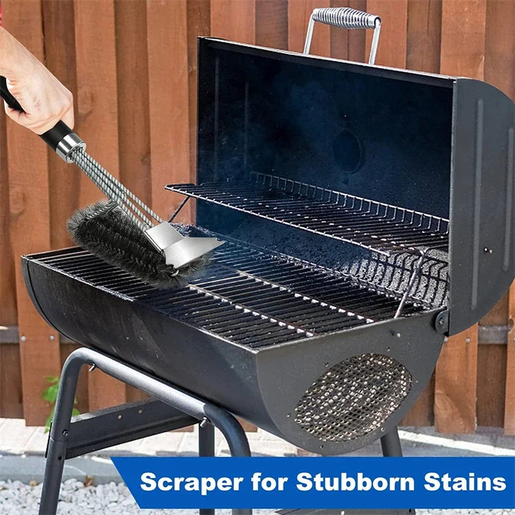 Grill Brush - Bristle Free BBQ Grill Brush - Rust Resistant Stainless Steel Barbecue Cleaner - Great Grilling Accessories