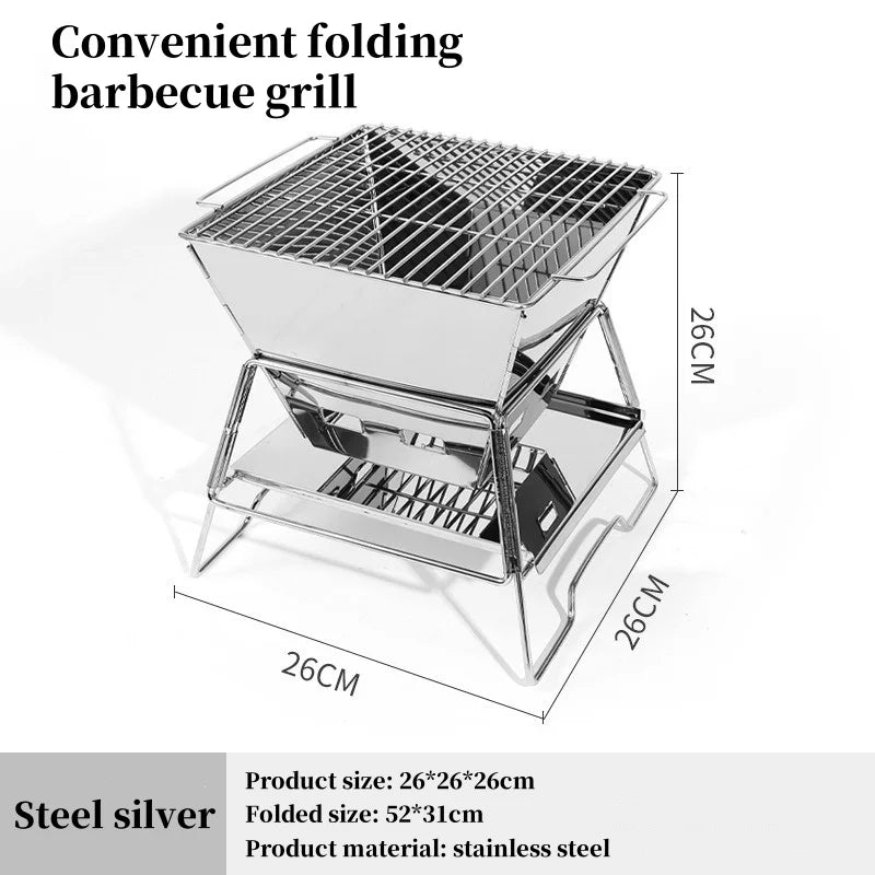 Beach Camp Camping Fire Table Charcoal Barbecue Grill Outdoor Picnic Bonfire Outdoor Portable Folding Barbecue Stove Fire Pit Camping Stove