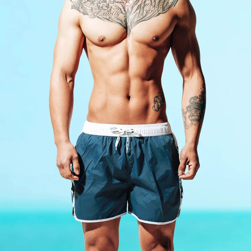 Beach Camp New Men's Swimsuit Shorts Beach Swimming Trunks Casual Fashion Loose Quick-Drying Surfing Running Seaside Gym Men's Bottoms