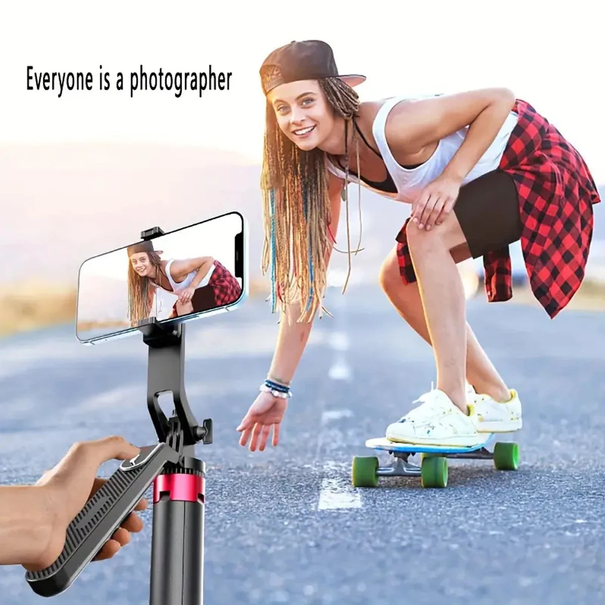 Beach Camp Portable camera tripod with wireless remote control and 360 ° rotation for video recording, video recording, and live streaming