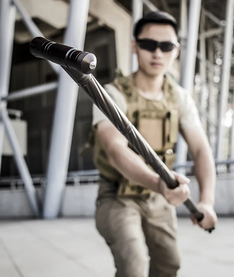 Beach Camp Folding Tactical Self-Defense Stick, Walking Hiking Stick, Trekking Poles, Outdoor Hiking