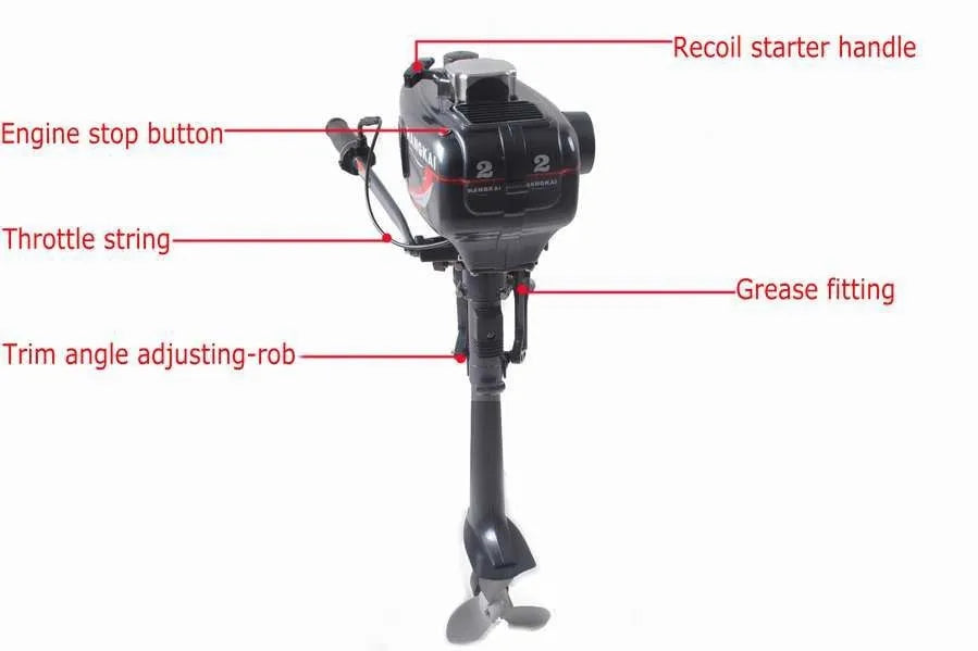 Beach Camp Hangkai Water Cooled 2 Stroke 3.5 HP Boat Engines Outboard Boat Motors (3.5 HP 2T)