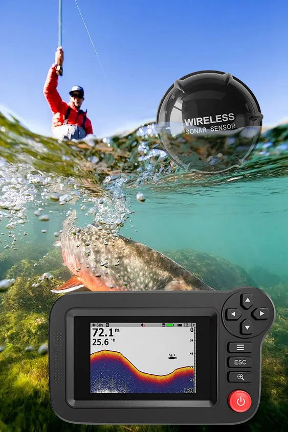 Beach Camp Smart Fish Finder - Portable Fish Finder and Depth Finder For Recreational Fishing From Dock, Shore Or Bank