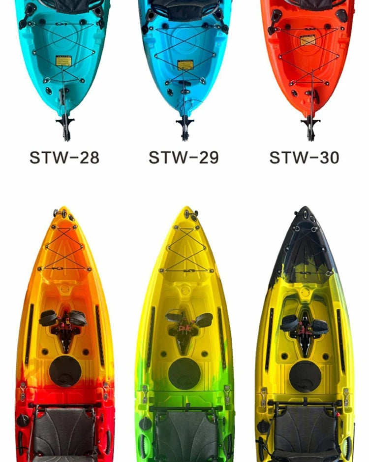 Beach Camp Portable LLDPE Kayak with Split Hard Shell, Electric/Pedal-Driven Canoe for Solo/Tandem Lake/Sea Adventures, Modular Assembly