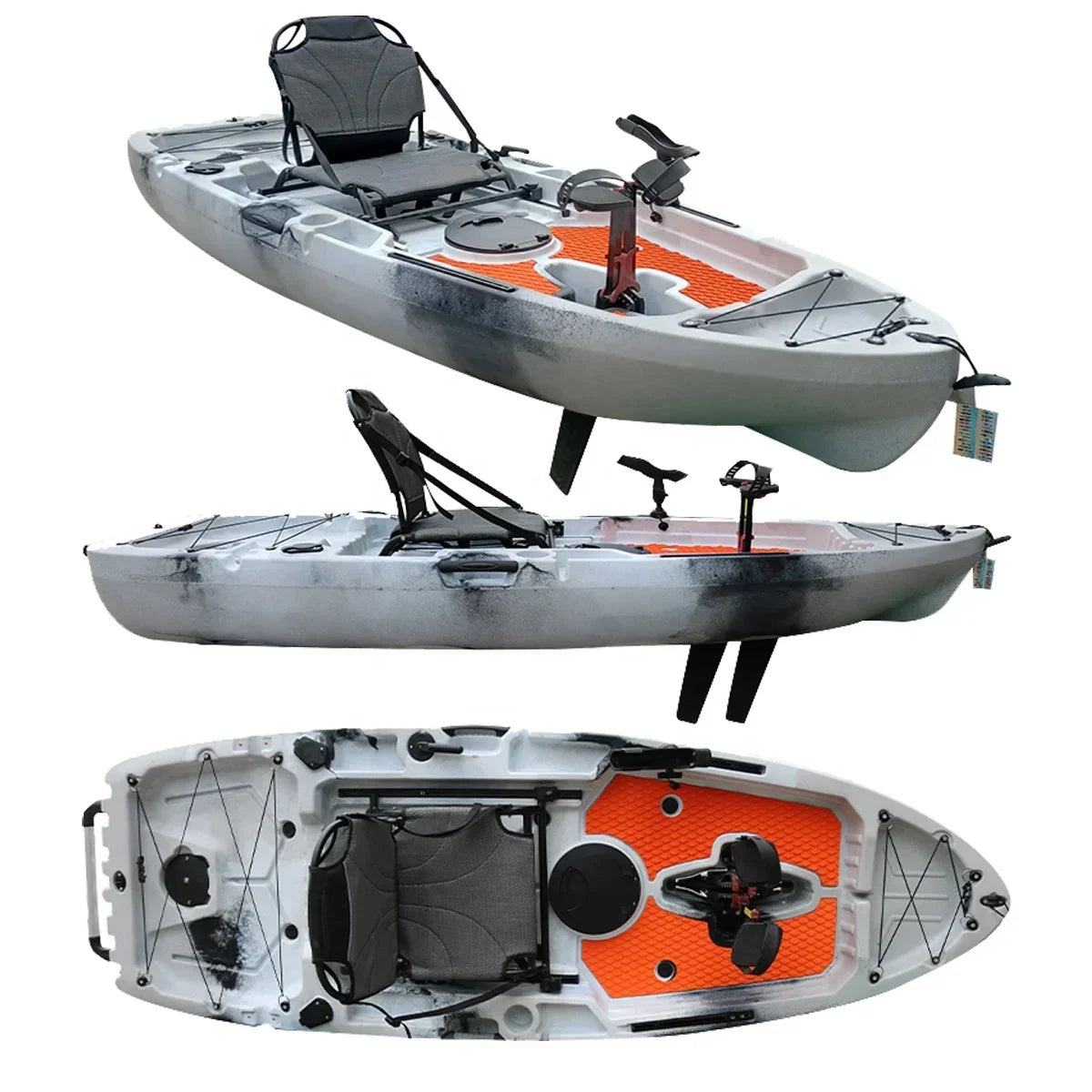 Beach Camp Kayak with Pedal Drive System and Accessories Sit on Top Fishing Canoe