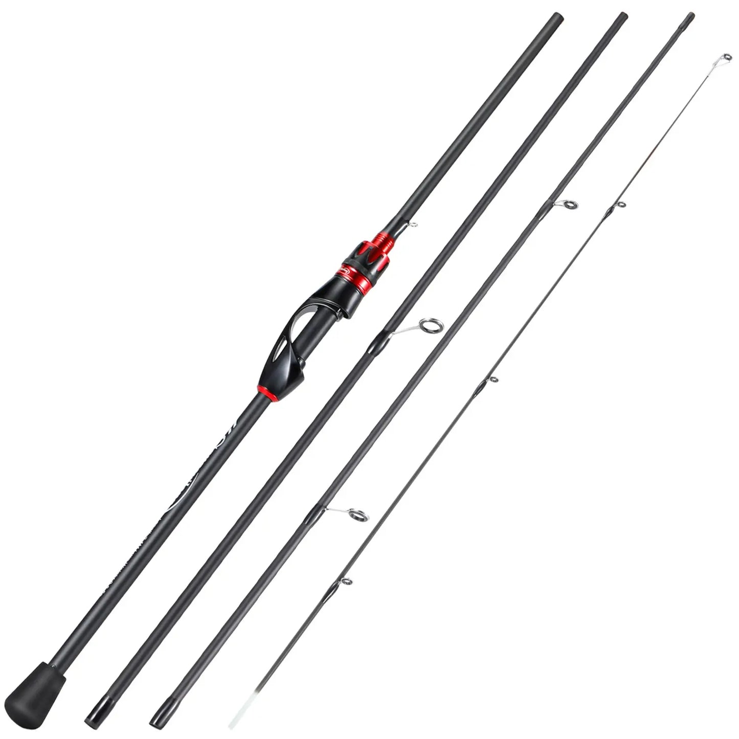 Beach Camp Casting Spinning Fishing Rod 2.1m UltraLight Carbon Fiber Rod Pole 4 Section with EVA Handle 0.8-5g Lure Weight