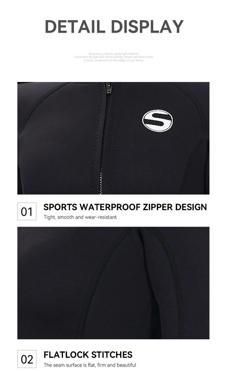Women's Professional Diving Suit Cold Proof Warm 3mm Neoprene Top Pants Split Suit Ladies Thick Wading Swimming Surfing Wetsuit