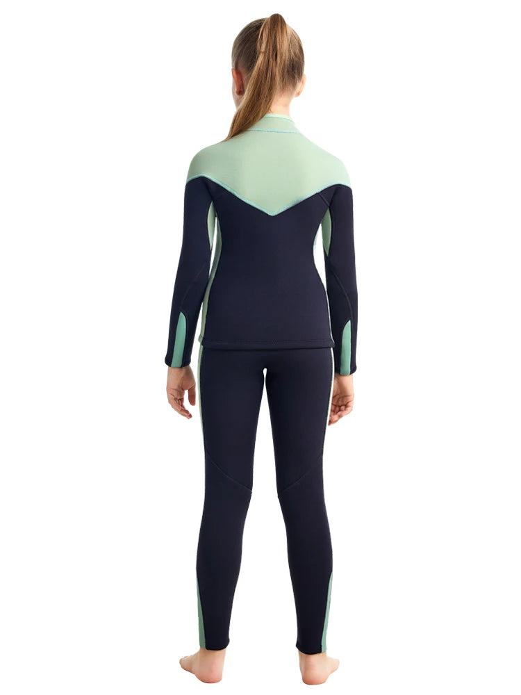 Beach Camp Two-Piece Neoprene Swimsuit for Kids, Professional Swimwear for Boys and Girls, Surfing Wetsuit Diving Suits, Bathing Suit