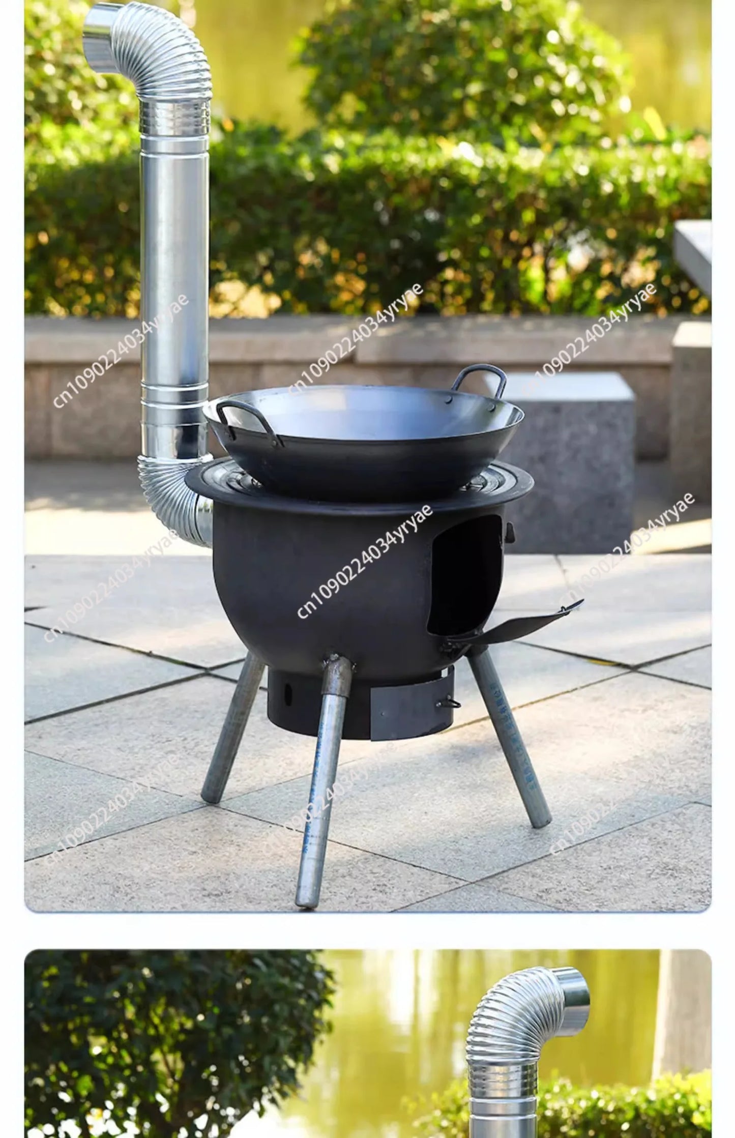 Camping Fire Pits Outdoor Grill Stand Camping Furnace Heating Wood Fire Stove Household Rural Portable Brazier Stove Stand