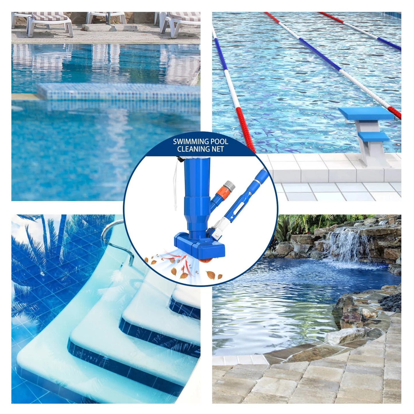 Beach Camp Brush Portable Pool Vacuum Handheld Vacuum Telescopic Pole Pool Vacuum Cleaner Useful Durable Swimming Pool Jet Cleaner Ponds