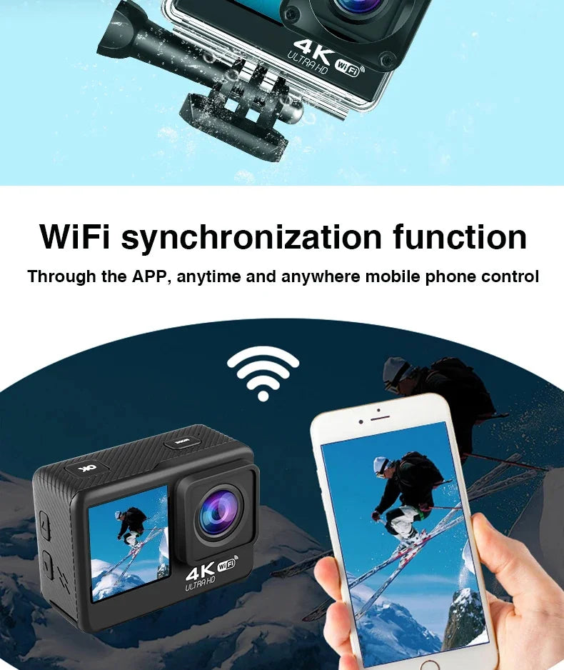 Beach Camp Diving Action Camera 4k Go Pro Bike Digital Cameras Mini Photo Consumer Electronics