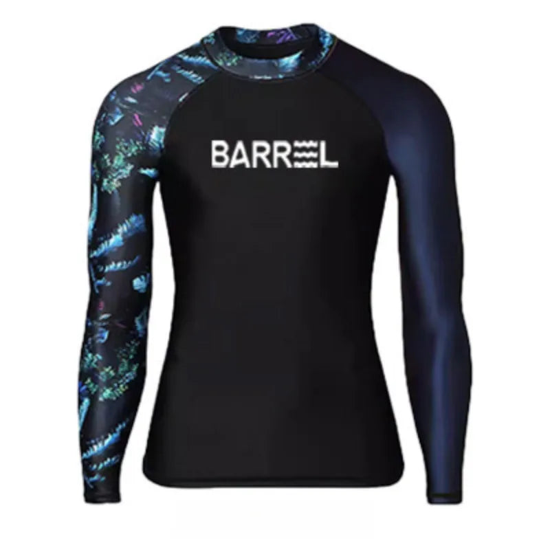 Beach Camp Rash Guard Diving Suit for Men Swimsuit Long Sleeved Sunscreen Quick Drying Rash Guard Surfing Suit Snorkeling Set Bathing Suit