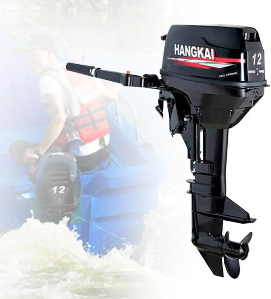 Beach Camp 18HP 2 Stroke Outboard Motor, Fishing Boat Engine Water Cooling 246CC Heavy Duty Boat Engine Marine Engine with CDI Ignition
